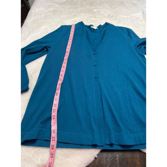 J. Jill Womens Teal Button-Front Cardigan Sweater M - Picture 5 of 5